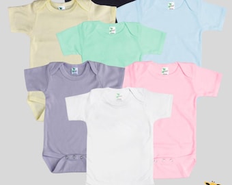 Wholesale Baby Blank Short Sleeve Bodysuit Polyester Cotton Blend - Sublimation Embroidery - Screen Printing