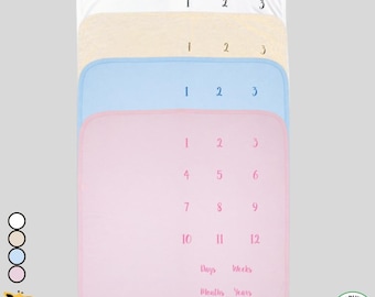 Baby Milestone Blanket – Poly-Cotton Blend 30" x 30"- The Laughing Giraffe