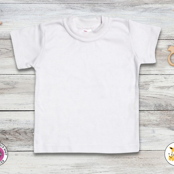 Baby Sublimation Blank Short Sleeves T-Shirt - WHITE - 100% Polyester -Personalize-Custom-Sublimation-Embroidery -Screen Printing