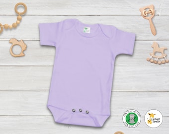 Body vierge à manches courtes pour bébé, mélange de polyester et de coton - lilas violet - sérigraphie pour broderie par sublimation en gros