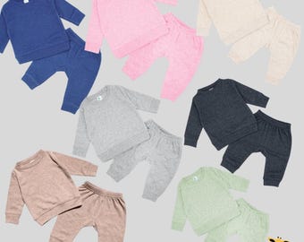Luxe Baby Sweatsuits | For Embroidery Screen Printing Sublimation - Laughing Giraffe Wholesale Blanks