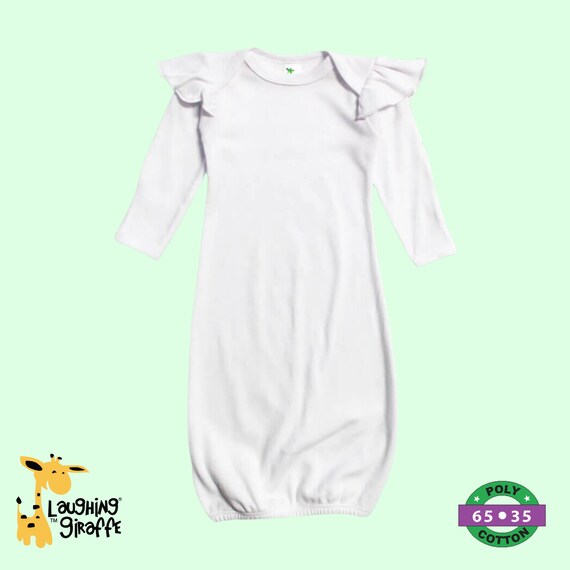 Baby Blank Flutter Angel Long Sleeve Gown HTV Sublimation Embroidery Screen Printing Laughing Giraffe Wholesale Etsy