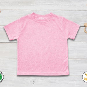 Baby Short Sleeves T-Shirt Super Soft Cotton Candy Pink Blanks DIY Laughing Giraffe wholesale Infant image 1