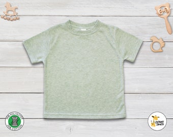 Baby Short Sleeves T-Shirt - Super Soft - Sage Green Heather -  Blanks DIY - Laughing Giraffe wholesale Infant