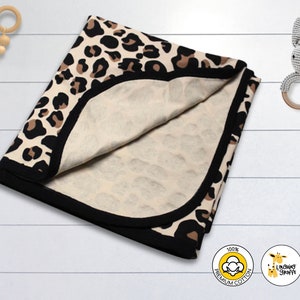 Leopardmönstrad babyfilt: 100 % bomullsfilt (30x40)