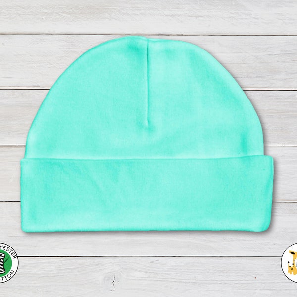 Baby Beanie | Mint Green Beanie | Infant Hat | Personalized Baby Beanie | Newborn Beanie | Custom - Laughing Giraffe wholesale Blank