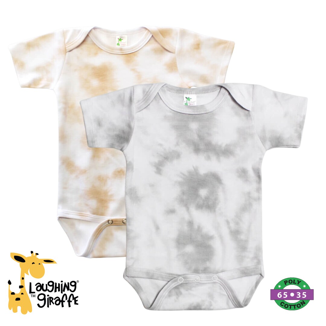 Baby One Piece Tie Dye Smoke or Latte Bodysuit Personalize Custom