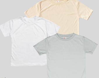 Toddler and Youth Blank Short Sleeve Crew Neck T-Shirt - 100% Polyester -Sublimation-Screen Printing - Laughing Giraffe wholesale