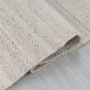 Natural Ivory Hand Woven Wool Rug Boho Bohemian Style, Customize in any size..#Tn-71