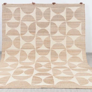 Natural Jute Cream High Quality Hand Woven Premium Quality Boho Style Rug, Moroccan Nordic Scandinavian Decor Inspired- AD-5