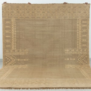 Greenish Gold  Bohemian Boho Moroccan Rug Hand Woven Bohemian Decor Inspired, Boho Scandinavian Decor- As-15