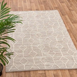 Bohemian Modern Moroccan Inspired Hand Woven Cotton Rug...Customize in any size, MD-10