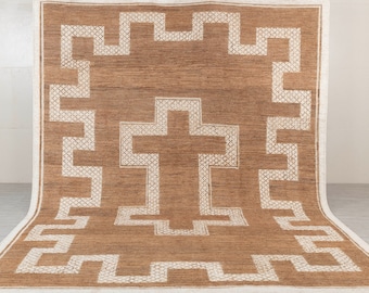 Natural Jute cream design Taureg Inspired High Quality Premium Soumek Jute Hand Woven Rug, CUSTOMIZE in any size G-3335