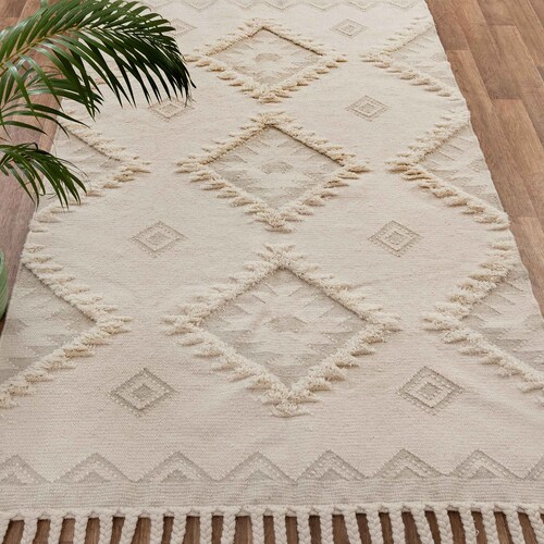 Sea Green Wool Moroccan Rug Hand Woven Bohemian Decor Etsy