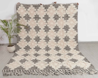 Moroccan Bohemian Decor Inspired Hand Woven Wool Cotton Boho Rug,MD-37