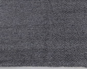 Charcoal Grey High Quality Chunky Wool Felted Nordic scandinavian Modern Design Hand Woven Wool Flatweave Rug, Customize in any size...Tn-66