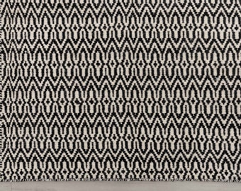 Black White Wool High Quality Hand Woven Flatweave Kilim Modern Boho Geometric Rug,Customize in Any Size-TN-19(BW)