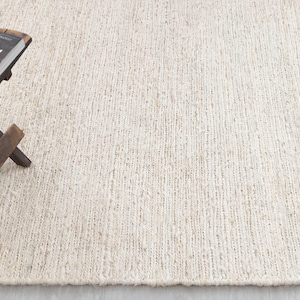 Ivory Cream Premium  Soumek Jute Wool Hand Woven High Quality Rug, CUSTOMIZE in any size.....  CK-6