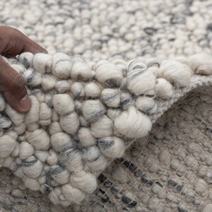 Bumpy Wool Rug Chunky Felted Soft Wool Rug Ivory Grey Charcoal High Quality Hand Woven ...