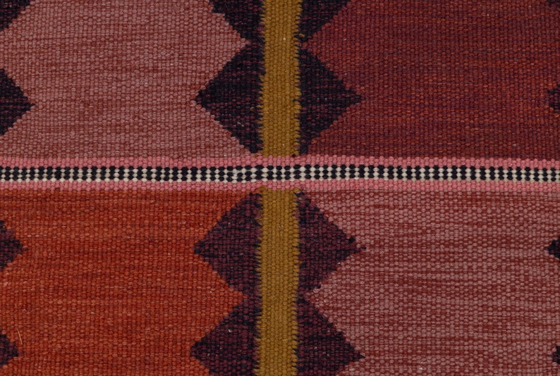 Red Terracota Premium Swedish Scandinavian Inspired High Quality Hand Woven Wool Rug, CUSTOMIZE in any size AD-9 image 7