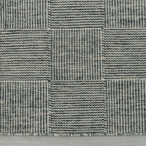 Bluish Grey Wool Hand Woven Flatweave Kilim Modern Boho Rug,Customize in Any Size-TN-14