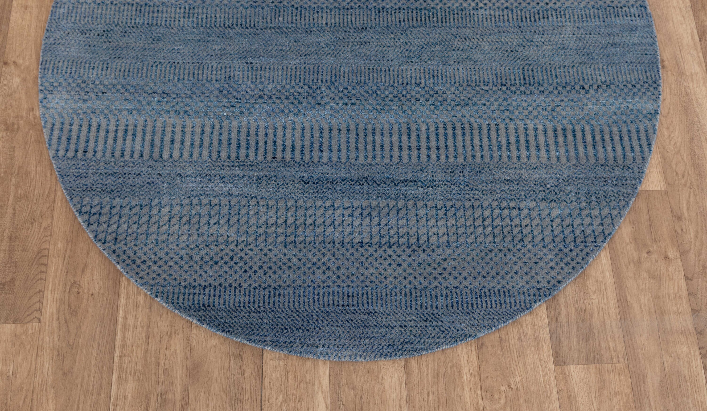 4 Foot Round Rug Modern Rug Striped Rug Wool & Silk Rug Etsy