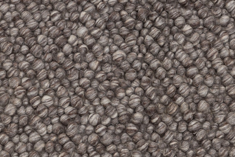 Chocolate Brown Grey Pebble Hand Woven High Quality Chunky Wool Felted Rug TN-80 image 4