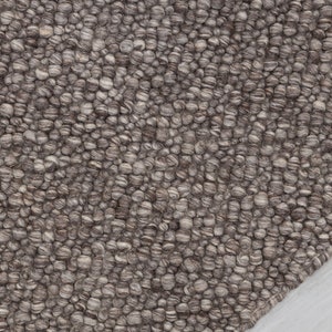 Chocolate Brown Grey Pebble Hand Woven High Quality Chunky Wool Felted Rug TN-80 image 10