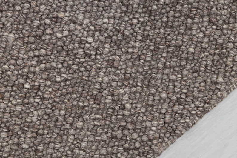 Chocolate Brown Grey Pebble Hand Woven High Quality Chunky Wool Felted Rug TN-80 image 10