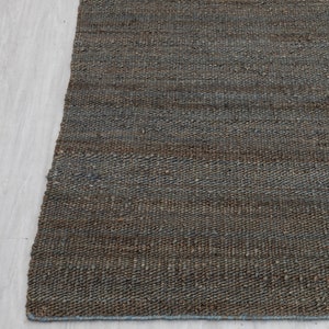 Solid Handwoven Premium Natural Jute Yarn Flatweave Rug, CUSTOMIZE in any size. Grey