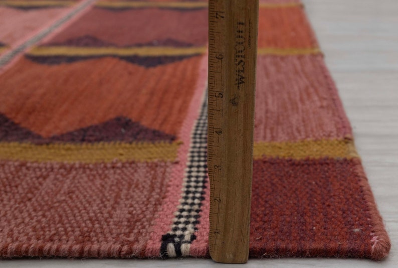 Red Terracota Premium Swedish Scandinavian Inspired High Quality Hand Woven Wool Rug, CUSTOMIZE in any size AD-9 image 5