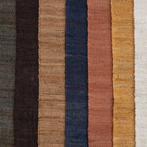 Solid Handwoven Premium Natural Jute Yarn Flatweave Rug, CUSTOMIZE in any size. image 1