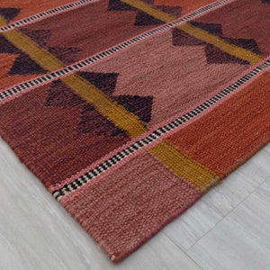 Red Terracota Premium Swedish Scandinavian Inspired High Quality Hand Woven Wool Rug, CUSTOMIZE in any size AD-9 image 6