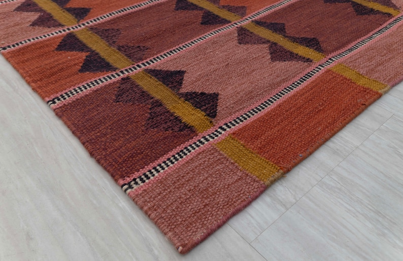 Red Terracota Premium Swedish Scandinavian Inspired High Quality Hand Woven Wool Rug, CUSTOMIZE in any size AD-9 image 6