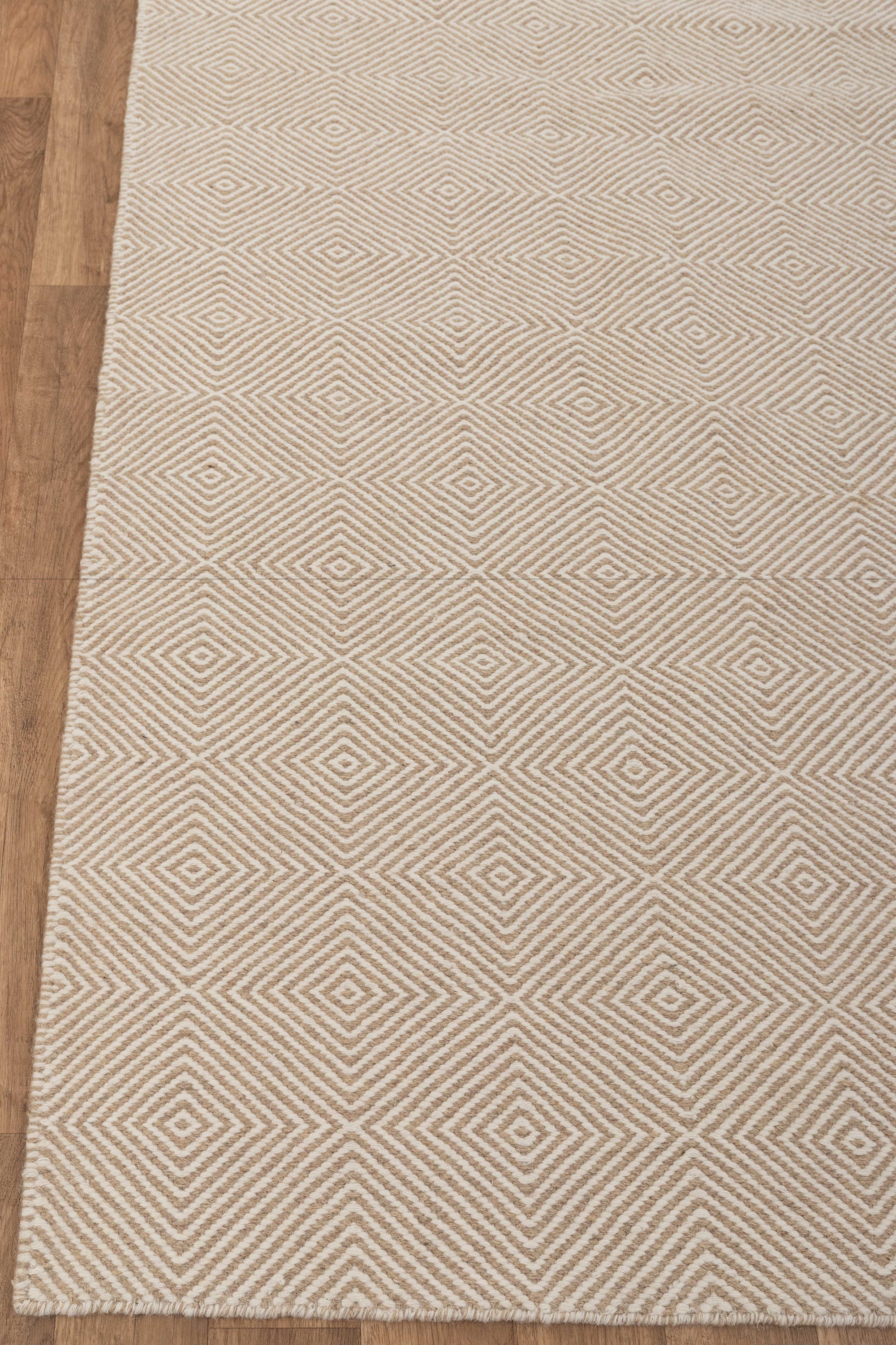 8x10 Beige Cream Geometric Flatweave ...