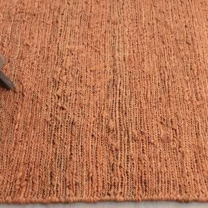 High Quality Copper Orange Jute  Braided Jute Wool Hand Woven High Quality Rug, CUSTOMIZE in any size.....CK-8