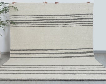 Grey Ivory Machine Woven Bohemian Rug main image 1
