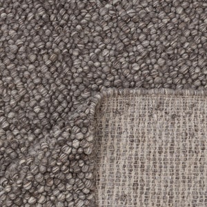 Chocolate Brown Grey Pebble Hand Woven High Quality Chunky Wool Felted Rug TN-80 image 7