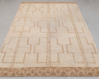 10x14 Natural Cream Jute Taureg Inspired High Quality Premium Soumek Jute Wool Hand Woven Rug, CUSTOMIZE in any size G-2283