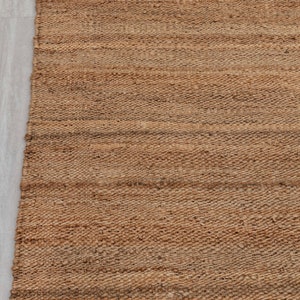 Solid Handwoven Premium Natural Jute Yarn Flatweave Rug, CUSTOMIZE in any size. Natural