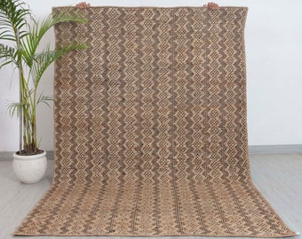 Natural Jute High Quality Hand Woven Geometric Boho Style Rug, Moroccan Nordic Scandinavian Decor Inspired- 9431