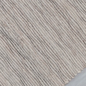 Cream Charcoal Grey High Quality Wool Felted Nordic Solid Style Flatweave Rug Customize in any size...TN-88