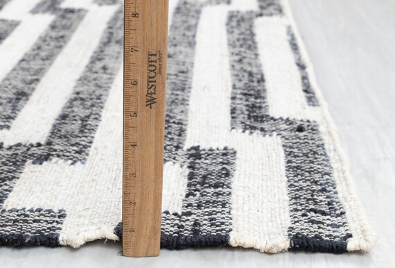 ボヘミアンスタイル ラグ 白黒 幾何学模様 ジュート ホワイト ブラック 幾何学模様 高品質 手織り プレミアム品質