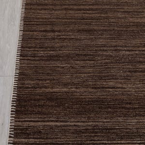 Brown Fine Weave Premium Wool Hand Woven Flatweave Kilim High Quality Boho Solid Plain Decor Inspired Rug-HWP, CUSTOMIZE in SIZE.ym-1/Na-2