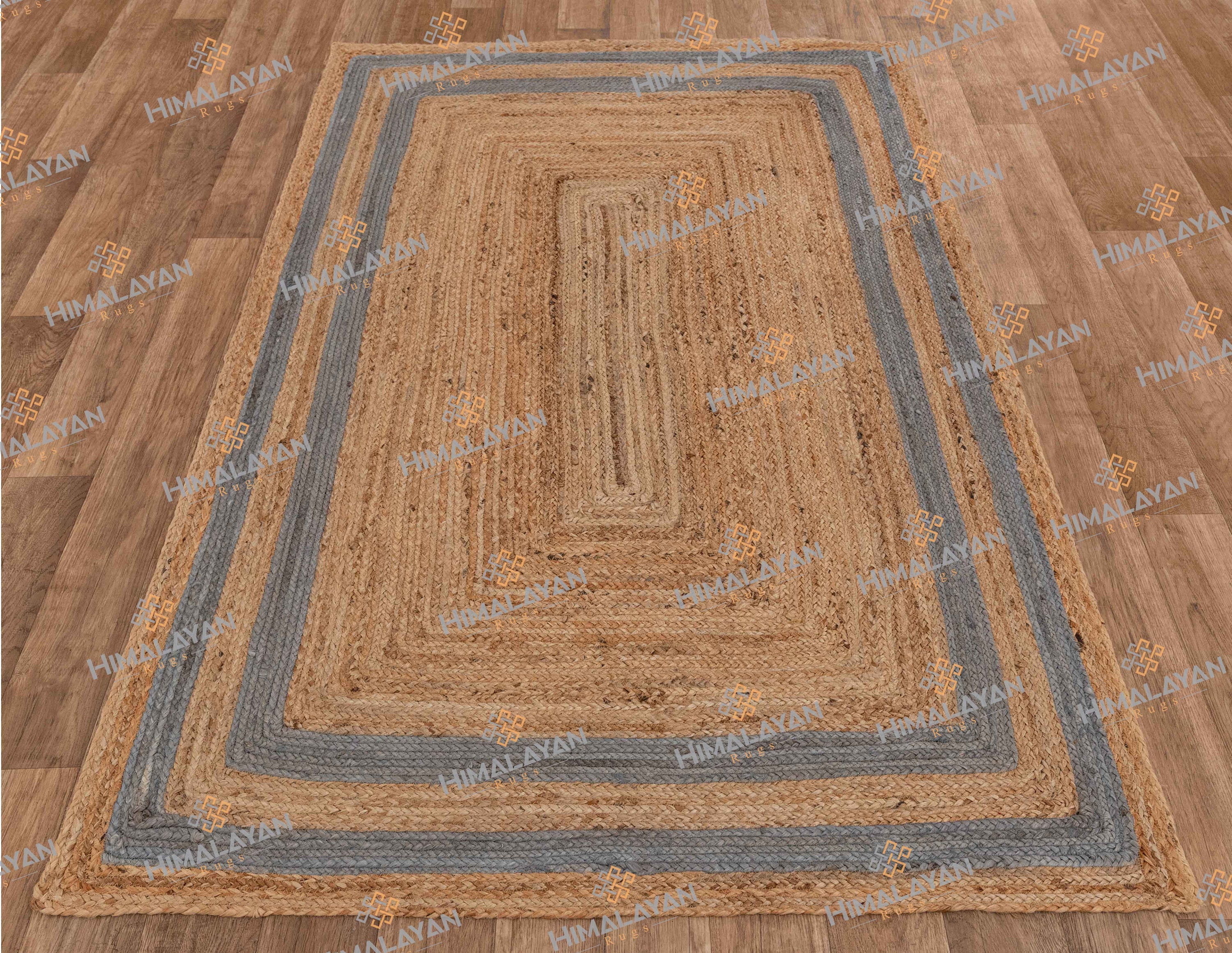 Grey Border Striped Hand Made Braided Jute Rug Customize in Etsy