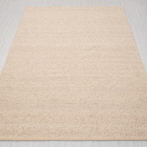 Beige Raw Wool Pebble Look Hand Woven High Quality Bohemian ...
