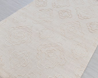 Bohemian White Jute  Flatweave Scandivian Rug Hand Woven Decor Inspired, Boho Scandinavian Decor- RD-3