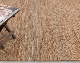 Hand Woven Braided Jute Rug, Natural Fiber, Customize Size