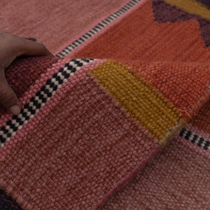 Red Terracota Premium Swedish Scandinavian Inspired High Quality Hand Woven Wool Rug, CUSTOMIZE in any size AD-9 image 9