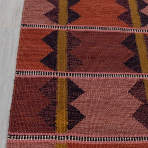 Red Terracota Premium Swedish Scandinavian Inspired High Quality Hand Woven Wool Rug, CUSTOMIZE in any size AD-9 image 8